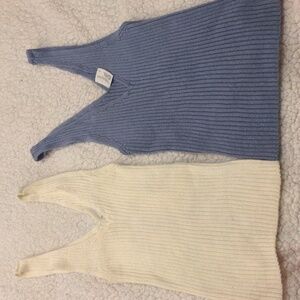 Full Tilt White XS and Blue S Essentials Ribbed Tank Tops. Great Condition.